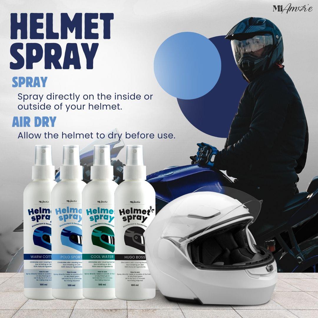 HELMET SPRAY Disinfectant&Deodorizer Premium Quality by Mi Amore