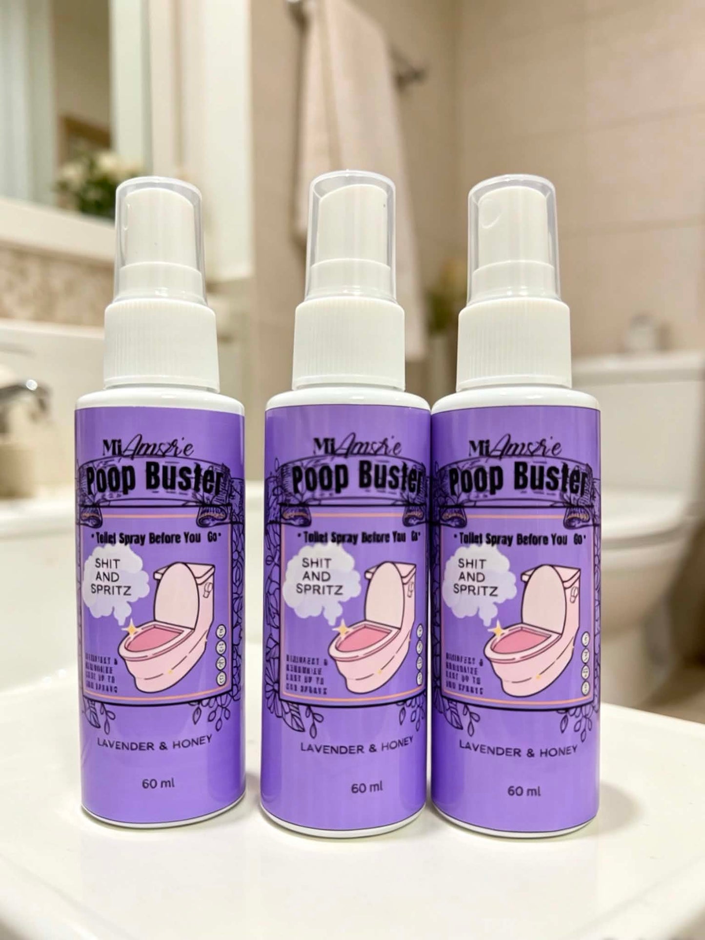 Mi Amore POOP BUSTER! Toilet Spray, Odor Eliminator, POOP spray before yo go!