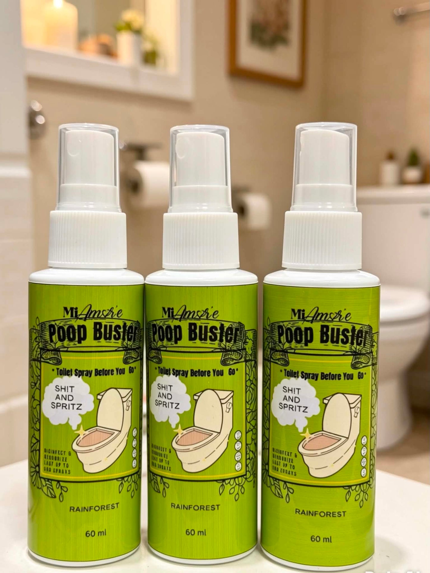 Mi Amore POOP BUSTER! Toilet Spray, Odor Eliminator, POOP spray before yo go!